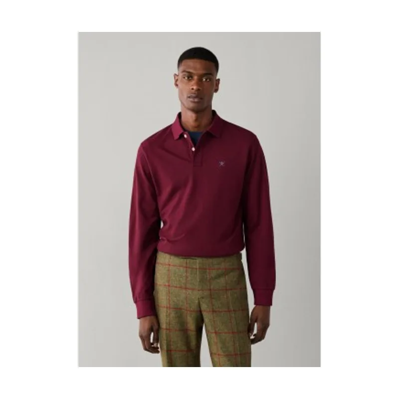 Hackett London Polo Slim Fit Logo de manga larga HM5500048