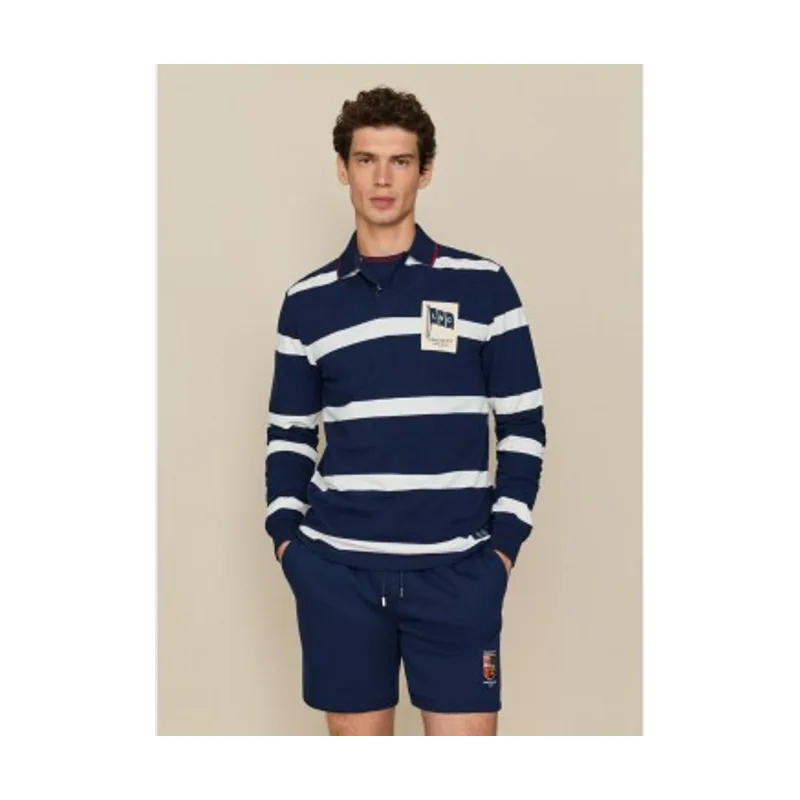 Hackett London Polo de manga larga Stripes HM5500051