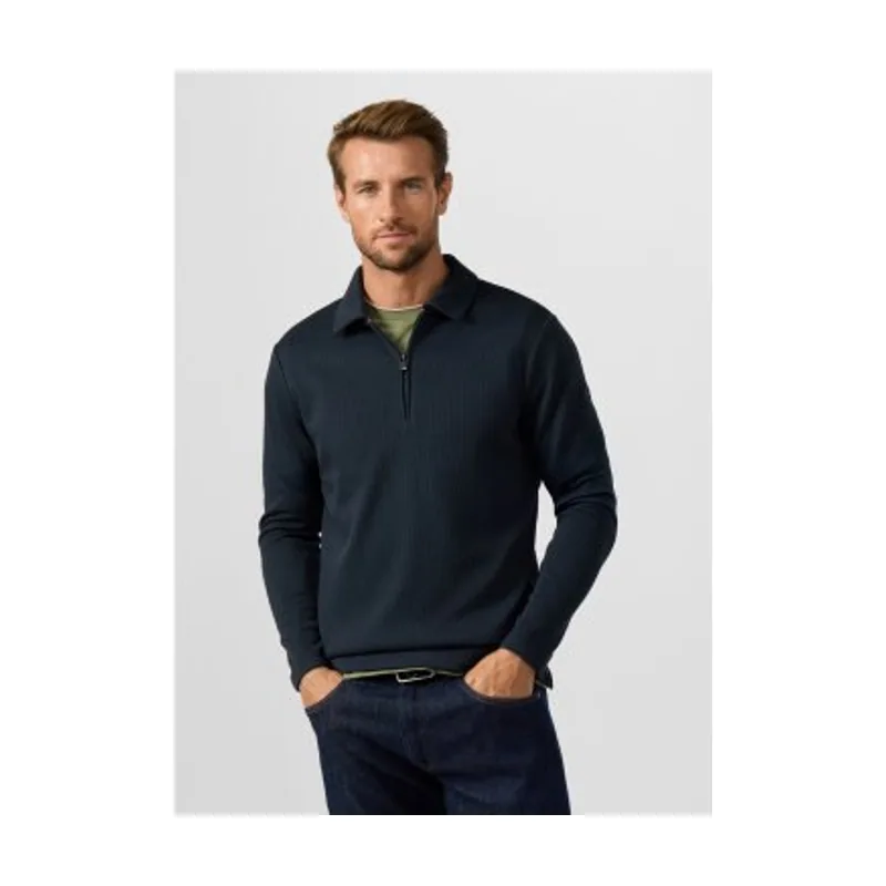 Hackett London sudadera polo con cremallera y logo waffle HM5800134