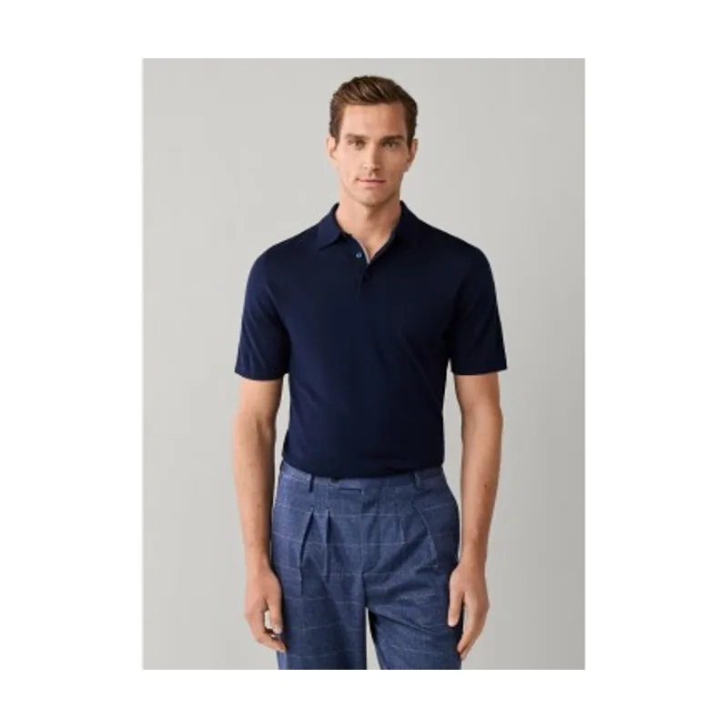 Hackett London Polo mezcla lana merino y seda fit clásico HM7000207