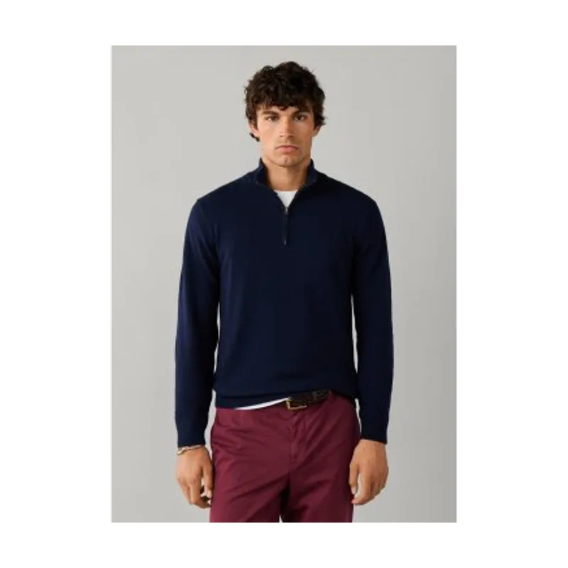 Hackett London Jersey con cremallera Merino Cash Mix HM7000243