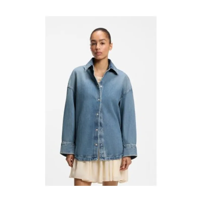 Boss Camisa oversize de mezclilla rígida vintage 50567186