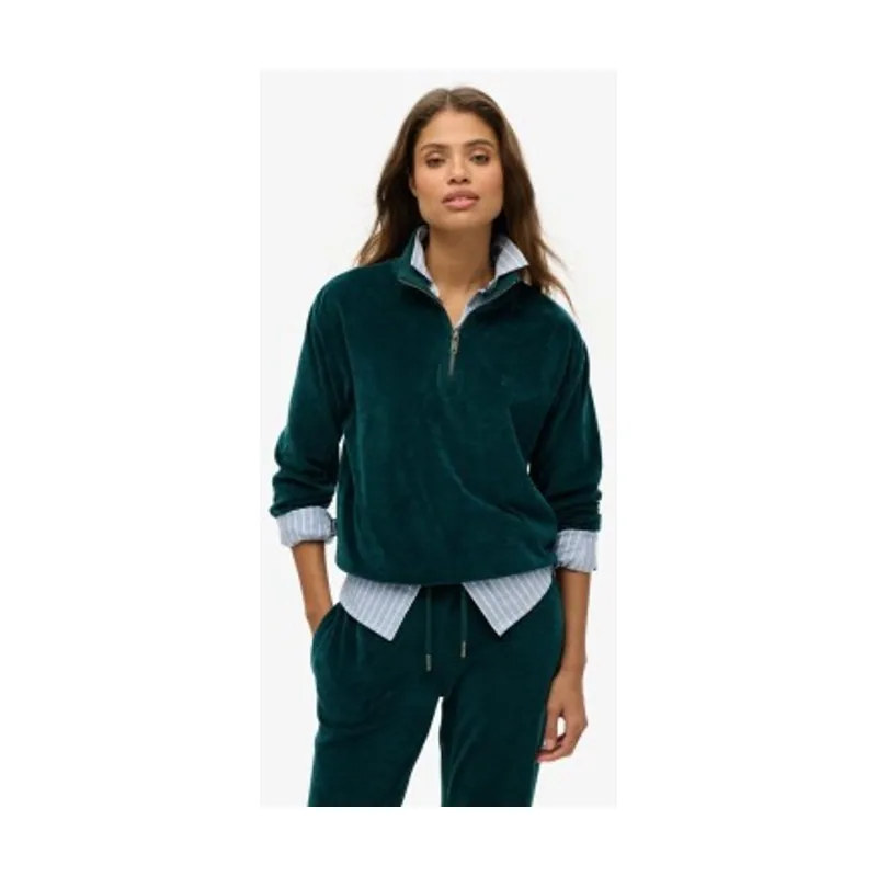 Superdry Sudadera con media cremallera Velour Half W2012370A