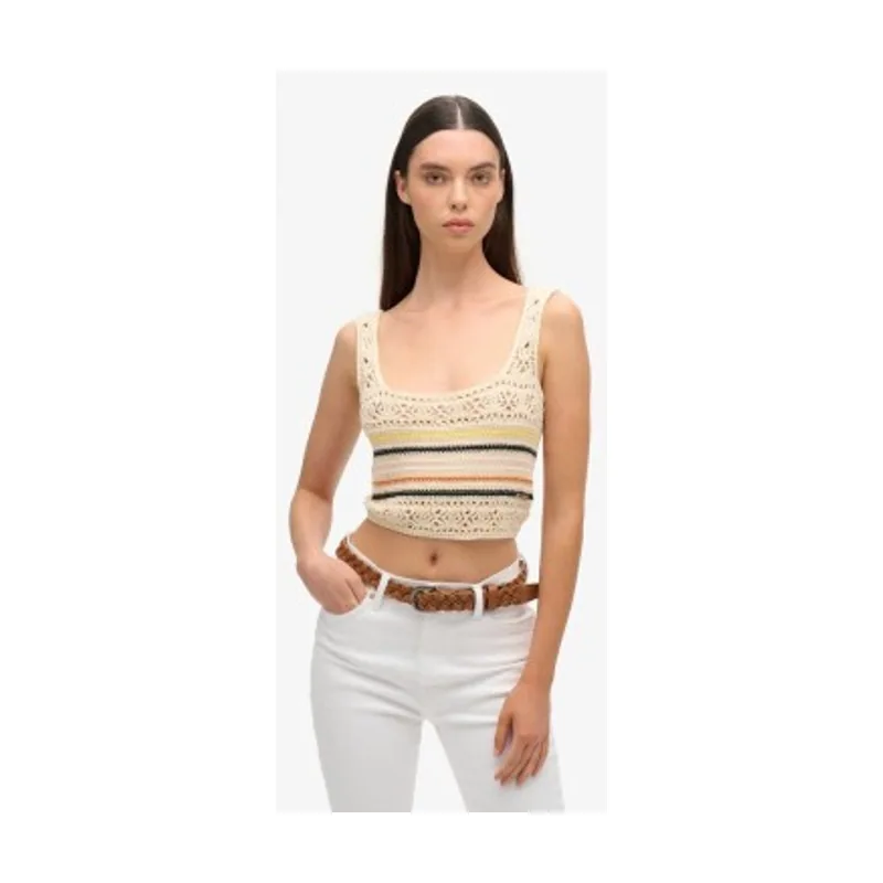 Superdry Camiseta sin mangas Crochet Crop W6011982A
