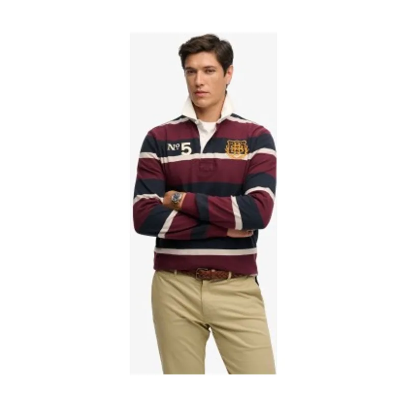 Superdry Polo rugby Double Emblem Stripe Rugby M1110483A