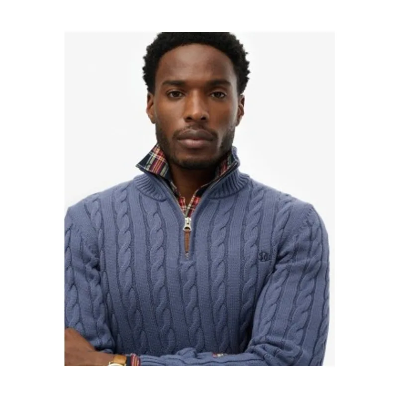 Superdry Jersey con media cremallera Cotton Classic Cable M6110661B
