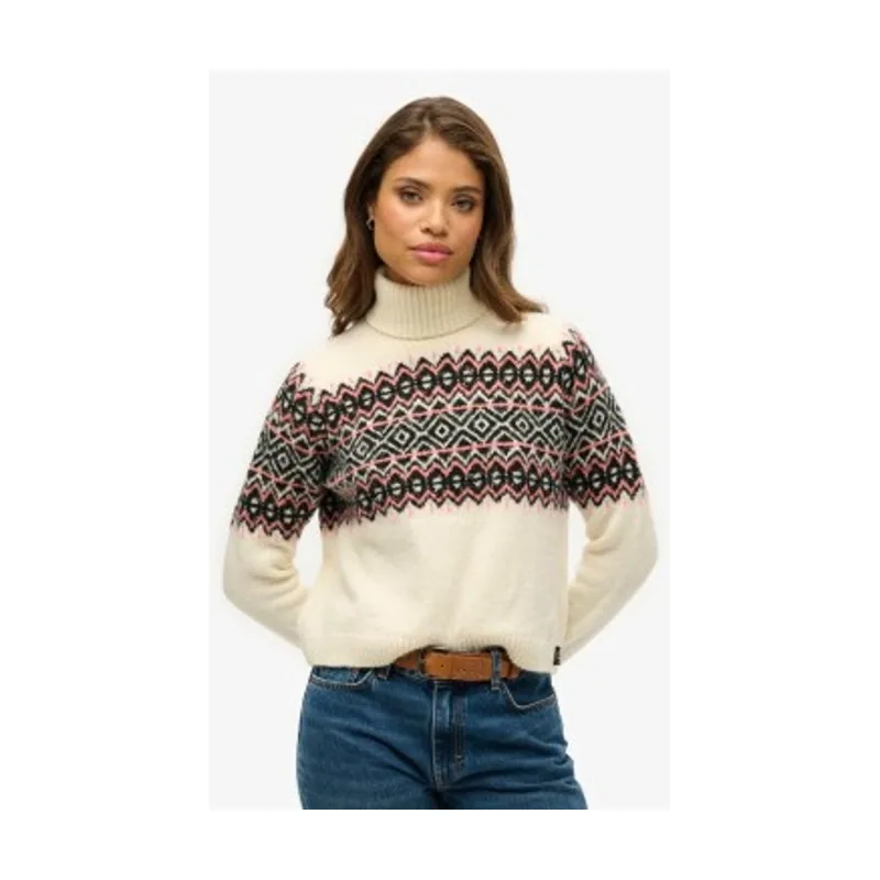 Superdry Jersey de cuello alto Fairisle Pattern Roll W6110618A
