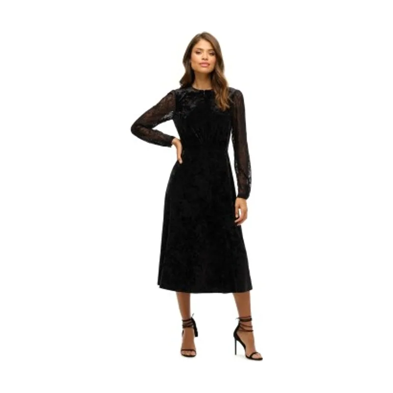 Superdry Vestido Lace Sleeve Velvet W8011963A