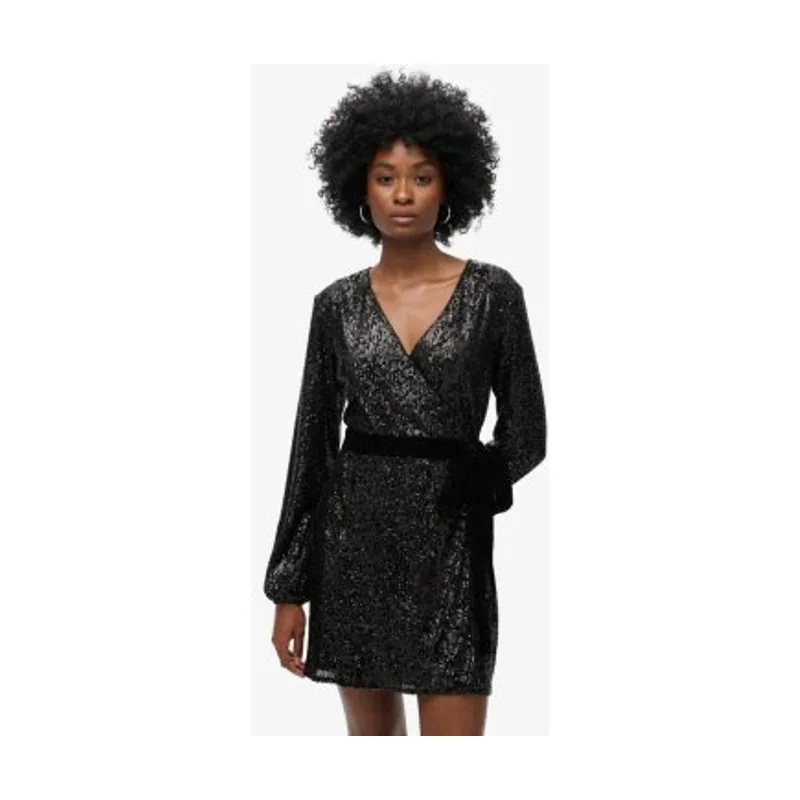 Superdry Vestido Sequin Velvet Wrap W8011789A