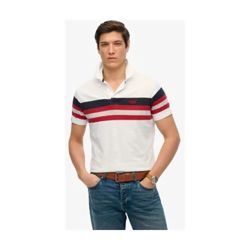 Superdry Polo ligero de punto con rayas M1110424A