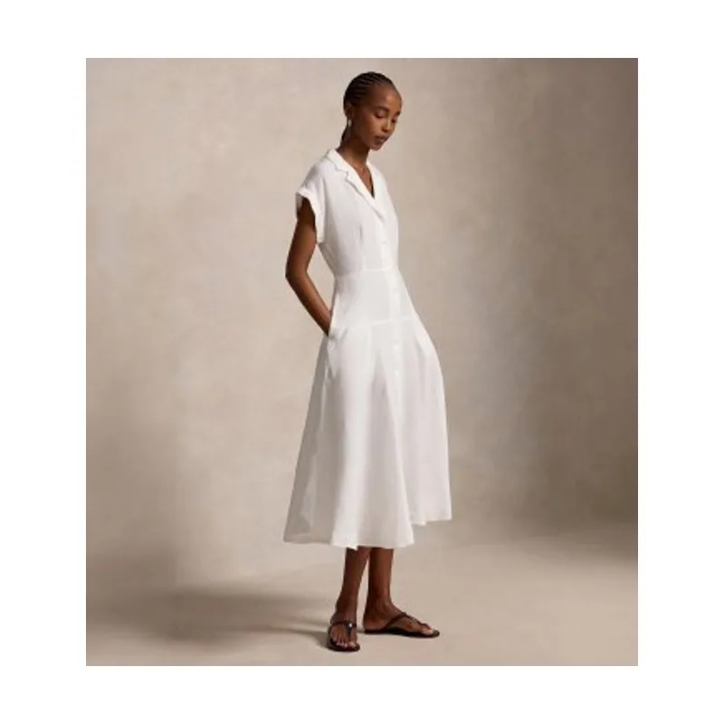 Polo Ralph Lauren Vestido camisero de lino con manga corta 211B22538001