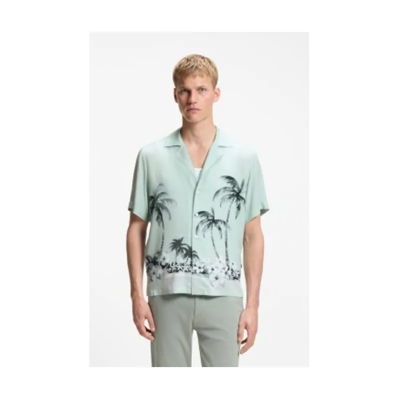 Boss Camisa Regular fit con estampado 50559632