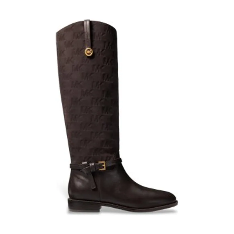 Michael Kors Bota de montar Beverly de ante acolchado y piel 40F6BVFB5S