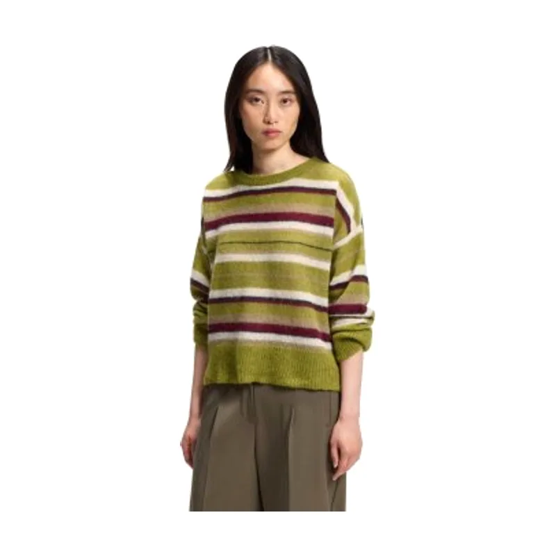 Jersey de punto extragrande de mezcla de alpaca con rayas 50567041