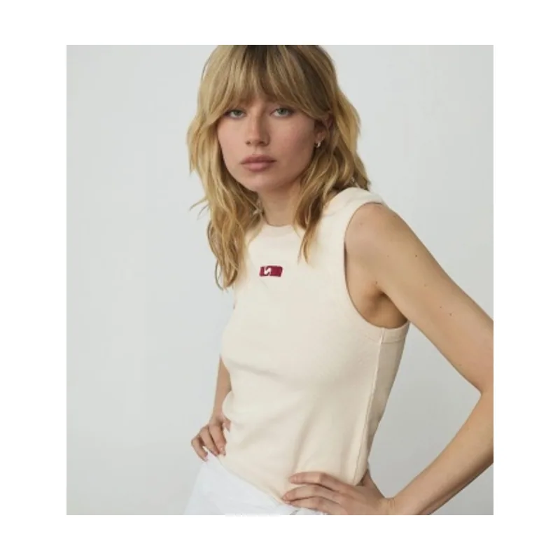 Laagam Camiseta de tirantes con logo bordado TSFW2302
