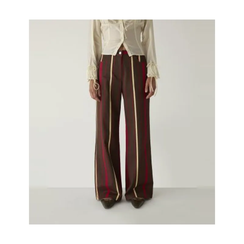 Laagam Pantalón Leroy de sarga a rayas M4041