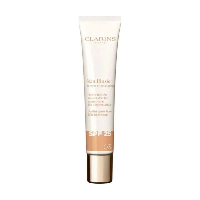 Clarins SKIN ILLUSION TINTED MOISTURIZER tratamiento antiedad con efecto glow SPF25 #03