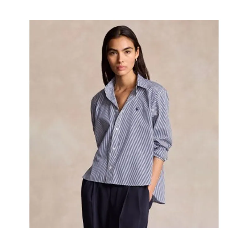 Polo Ralph Lauren Camisa recortada de algodón con rayas 211891419001