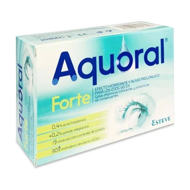Aquoral Forte Gotas Oftálmicas Lubricantes 30 Monodosis De 0,5 Ml - Esteve