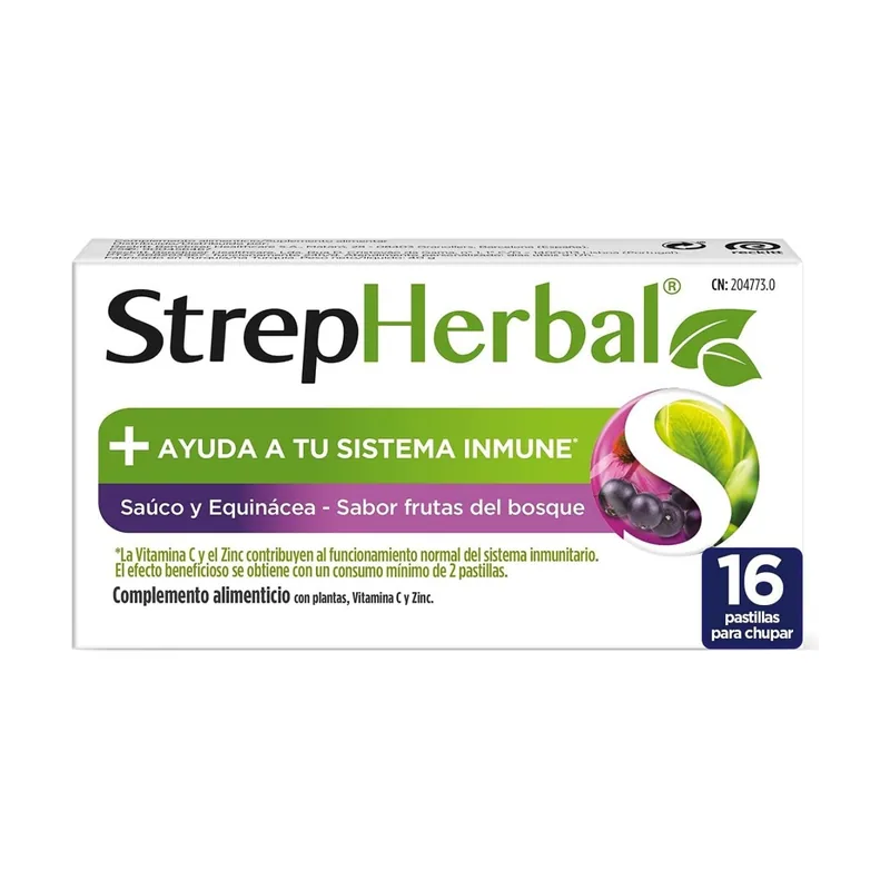 Strepherbal Saúco Equinácea Sabor Frutas Del Bosque 16 Pastillas