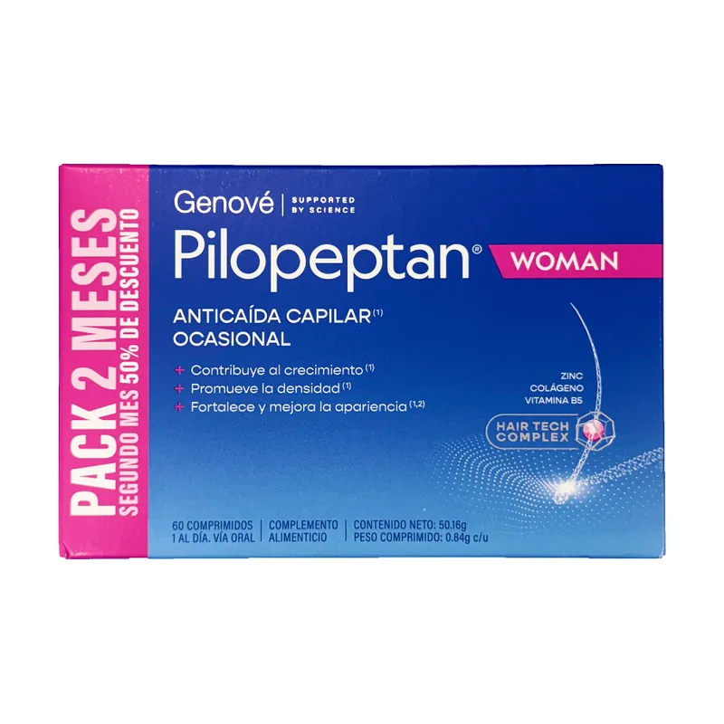 Pilopeptan Pack Woman Anticaída Capilar Ocasional 60 Comprimidos - Genove