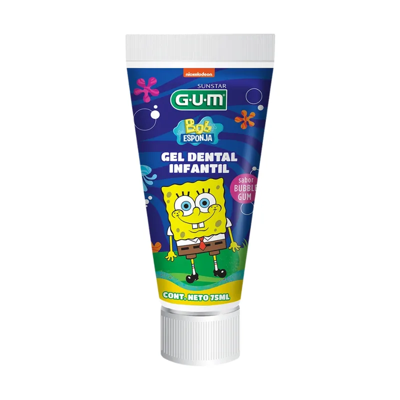 Gum Gel Dental Infantil Bob Esponja Sabor Bubble Gum 75 Ml - Sunstar
