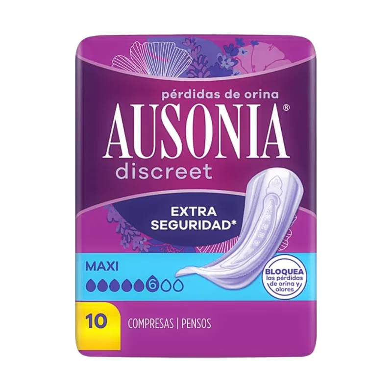 Ausonia Discreet Extra Seguridad Maxi 10 Compresas