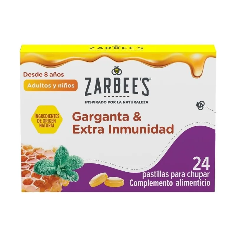 Johnson & Johnson Zarbee's Garganta Y Extra Inmunidad 24 Pastillas Para Chupar