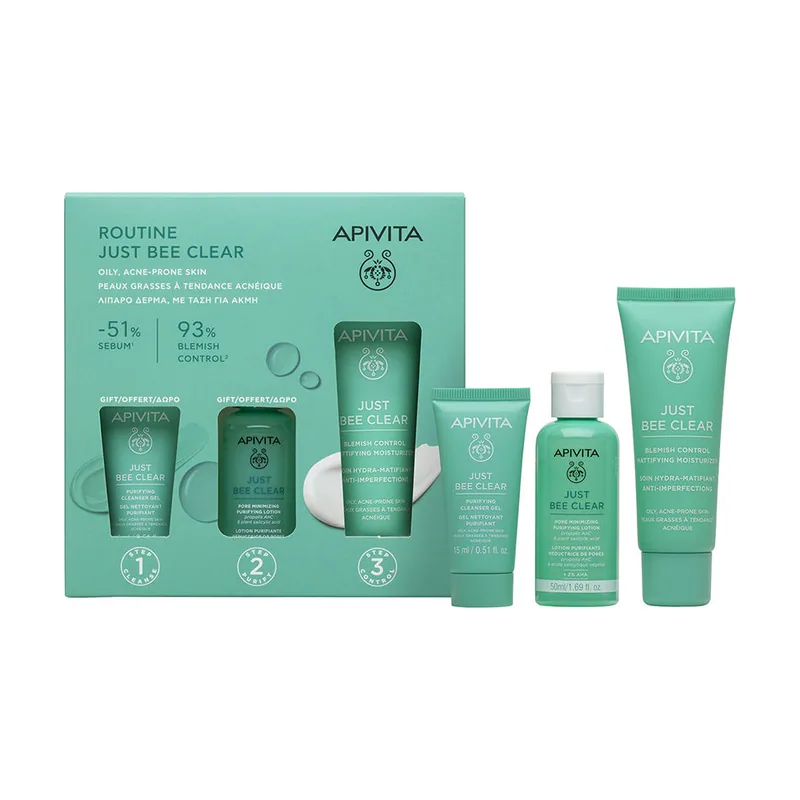 Apivita Just BEE Clear Rutina Estuche 3 pz