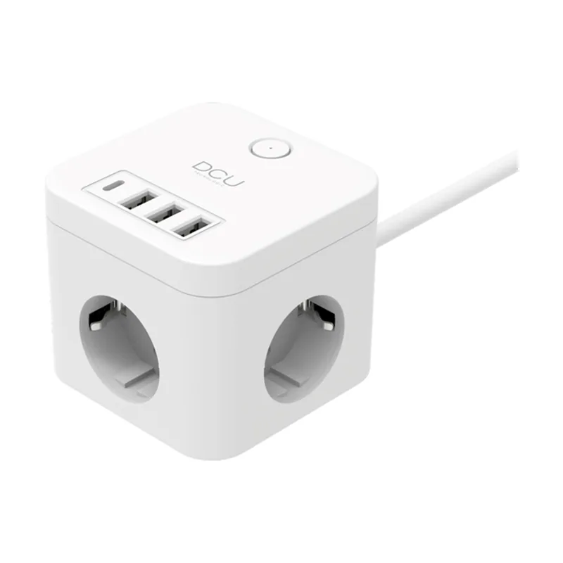 DCU Advance Tecnologic Energycube DCU 37400110 CON Cable + 3 Tomas + 4 Puertos USB 5V/3A PD