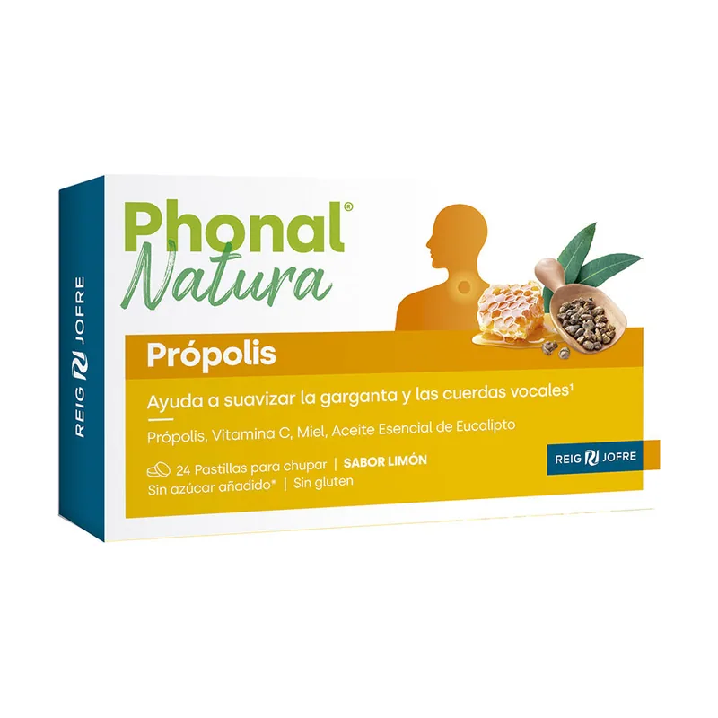 Phonal Natura PRÓPOLIS pastillas para chupar sabor limón 24 u