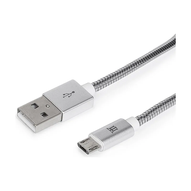 Maillon Cable Premium Micro USB 2,4 Metal Plateado 1M