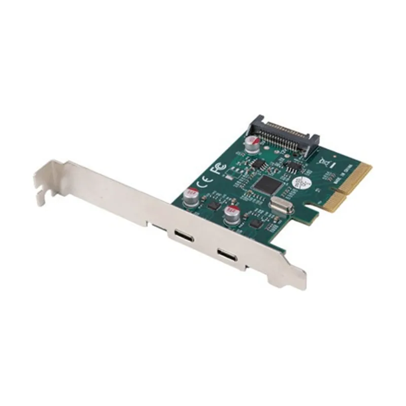Tarjeta PCI Express X1 A 2X USB-C 3.2 GEN 2X1 Bajo Perfil