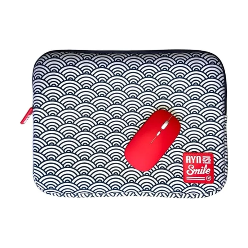 Smile Bundle Funda Sleeve para Port til de 13 y 14 pulgadas Kimono de Neopreno estampado Japon s Seigaiha