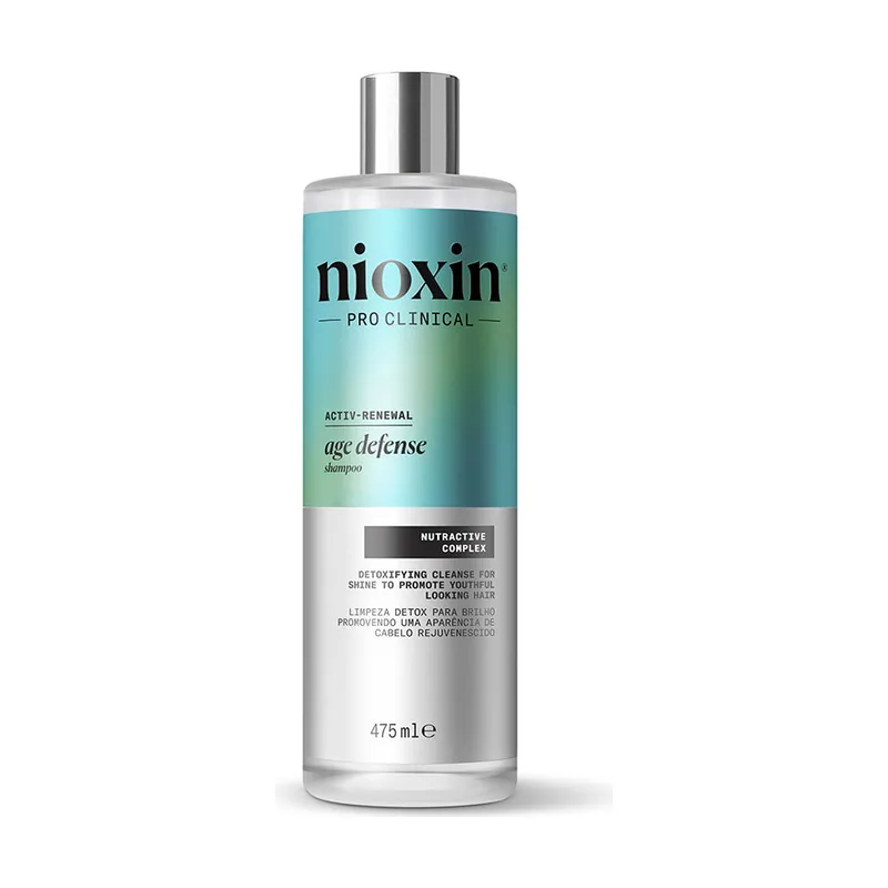 Nioxin AGE DEFENSE champú anti envejecimiento purifica el cuero cabelludo con niacinamida 475 ml