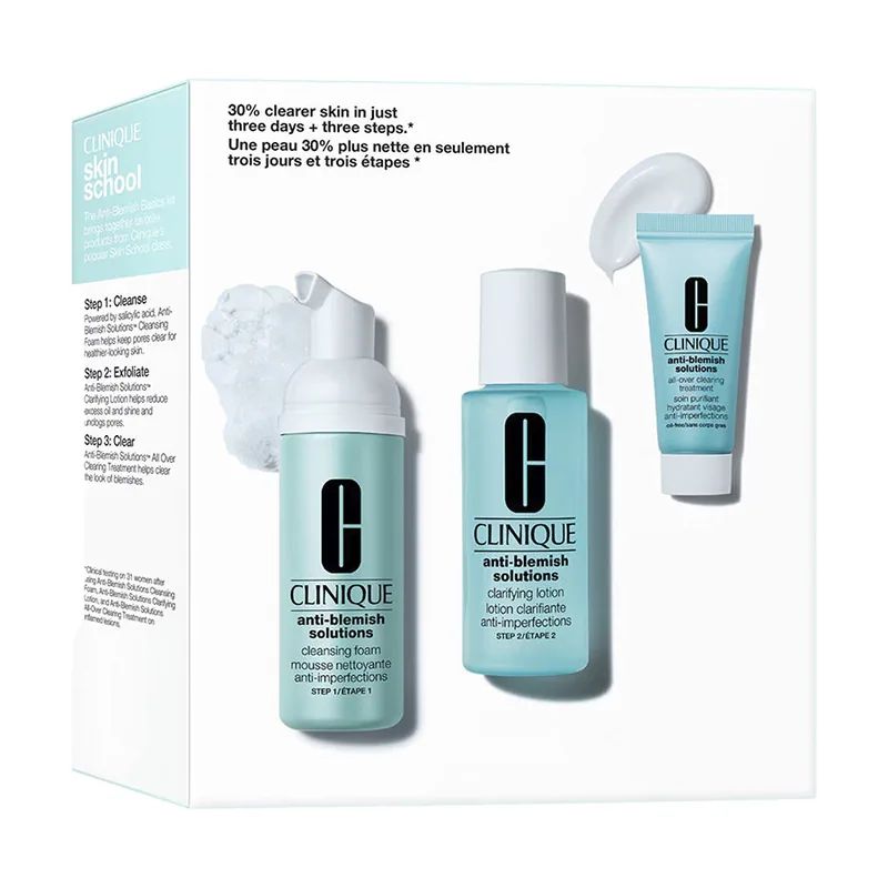 Clinique ANTI-BLEMISH Solutions 3-STEP Skin Care System Estuche 3 pz