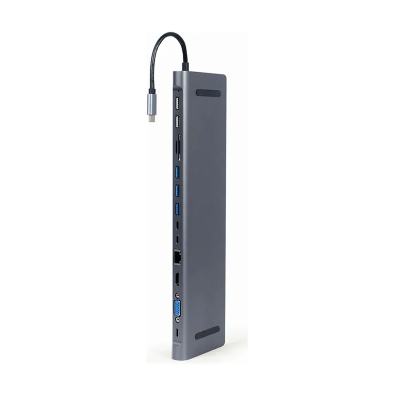 Adaptador Multipuerto Usbc 9EN1 HUB,HDMI,VGA,PD,LECTOR,LAN,AUDIO3,5