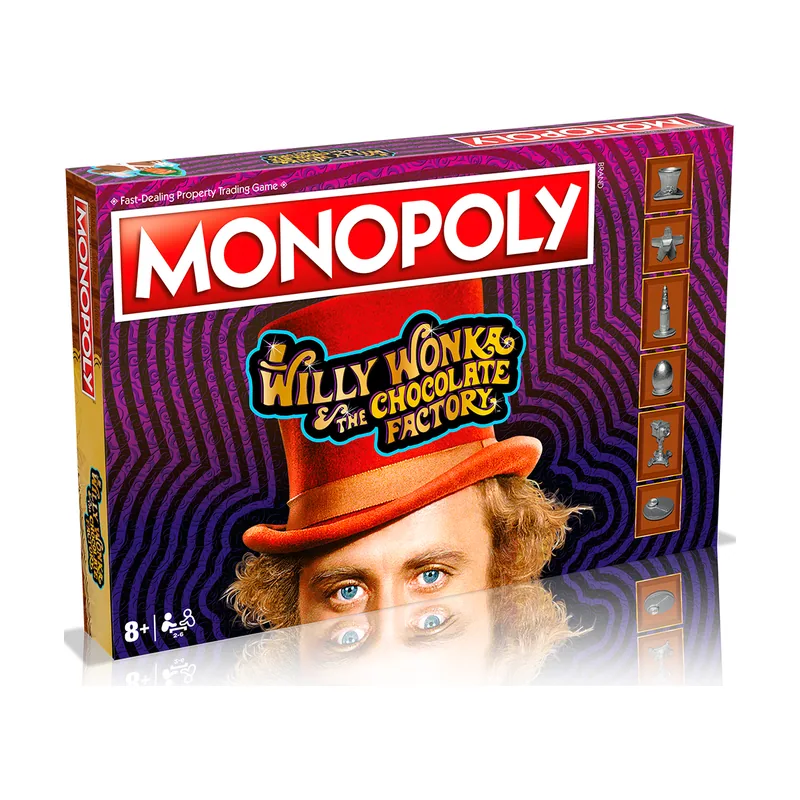 Winning Moves Willy Wonka y el Juego de Mesa Monopoly de la fábrica de Chocolate