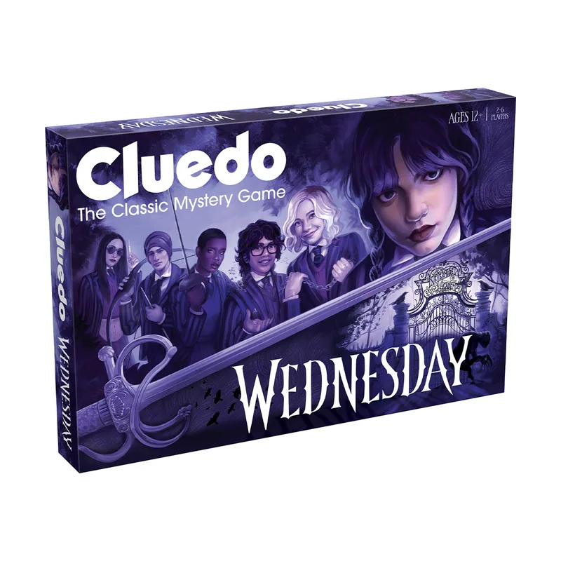 Winning Moves Juego de mesa clásico Wednesday Cluedo perfecto para 2 a 6 jugadores y un gran regalo para los fans de 12 años en adelante