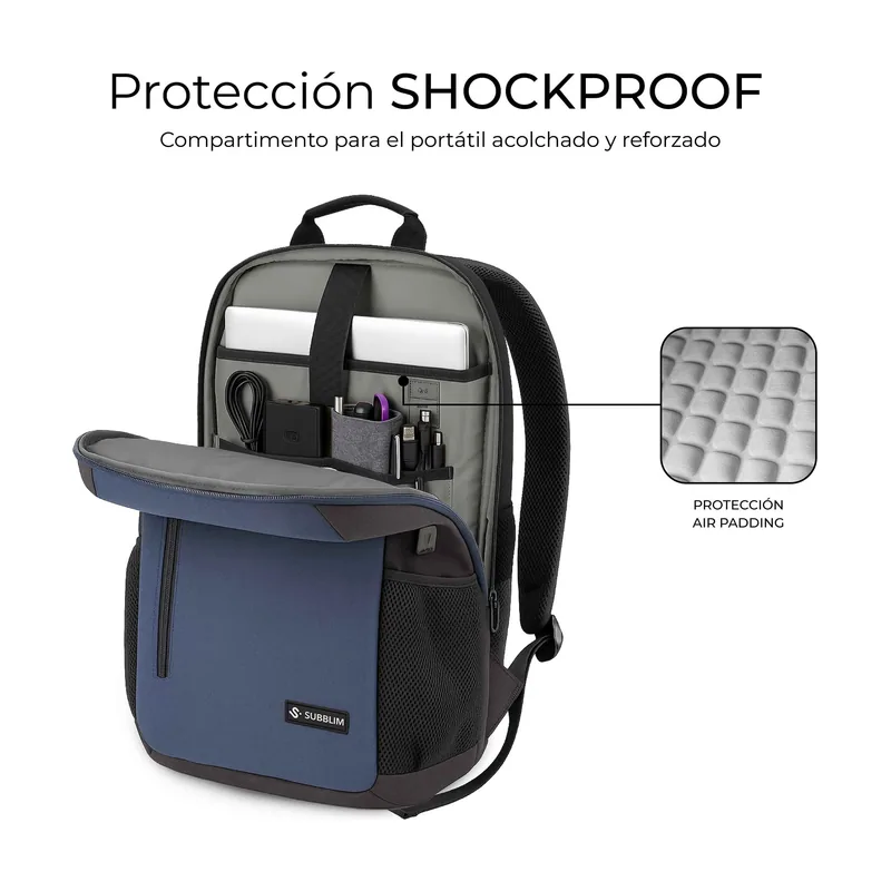 Subblim Nomad Xpand Air Padding Mochila Portátil 15,6" Expandible 18-21 L