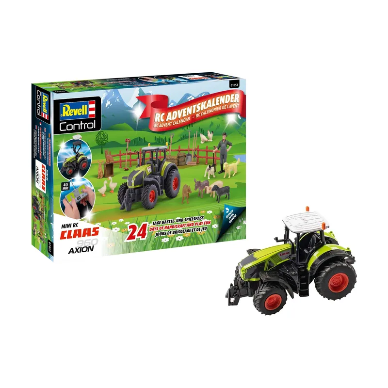 Revell Calendario de Adviento RC Claas 960 Axio I Claas Tractor I Calendario de Adviento DIY I Calendario de Navidad para niños