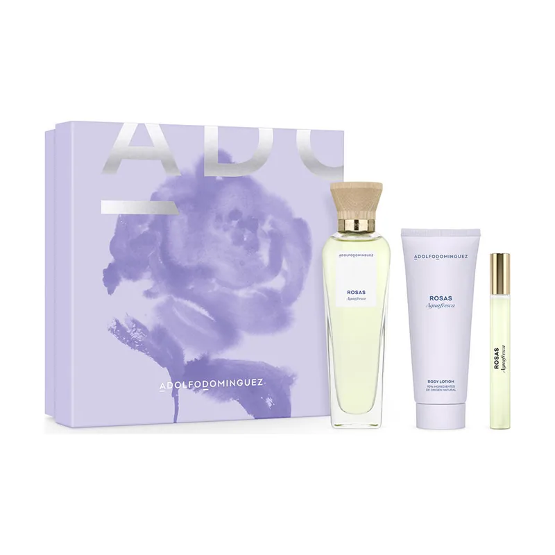 Adolfo Domínguez Agua Fresca DE Rosas Estuche 3 pz