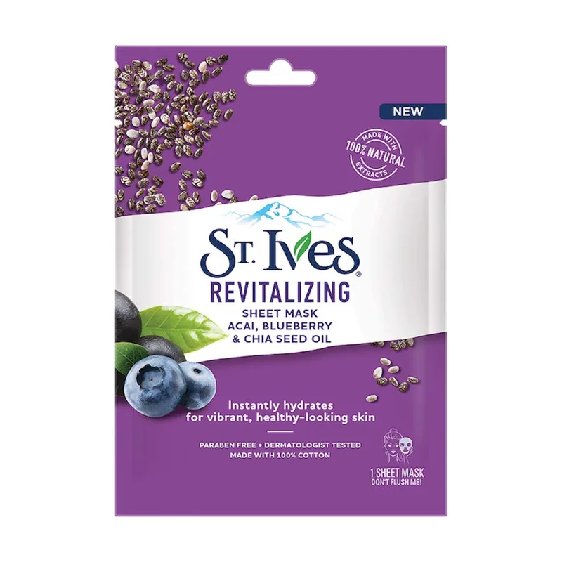 St. Ives Máscara de hoja 23ml Aceite de semilla revitalizante de acai
