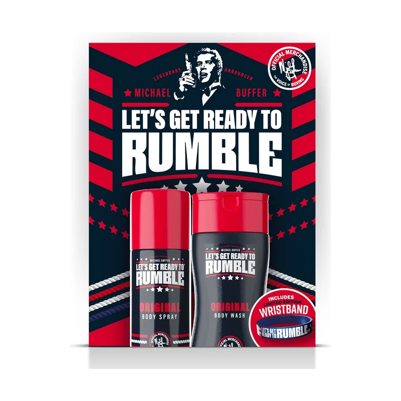Michael Buffer Set de regalo de Let's get ready to RUMBLE spray corporal de 150 ml