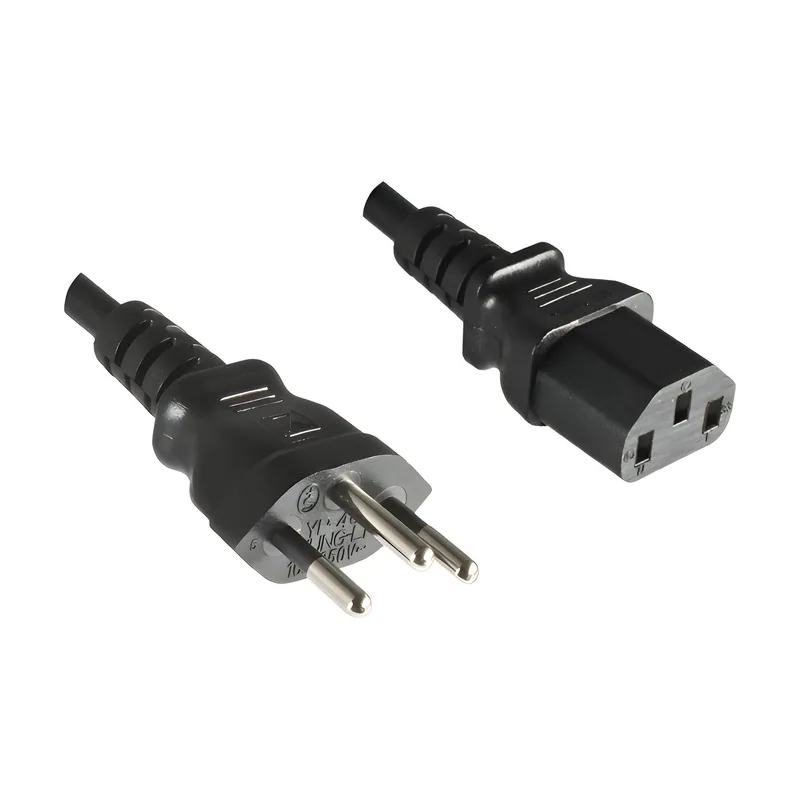 DINIC CB-N-S-I cable de transmisión Negro 1,8 m Enchufe tipo J C13 acoplador