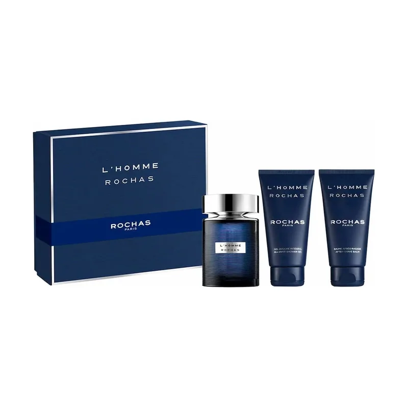 Rochas l'homme rochas gift set edt + shower gel + body lotion