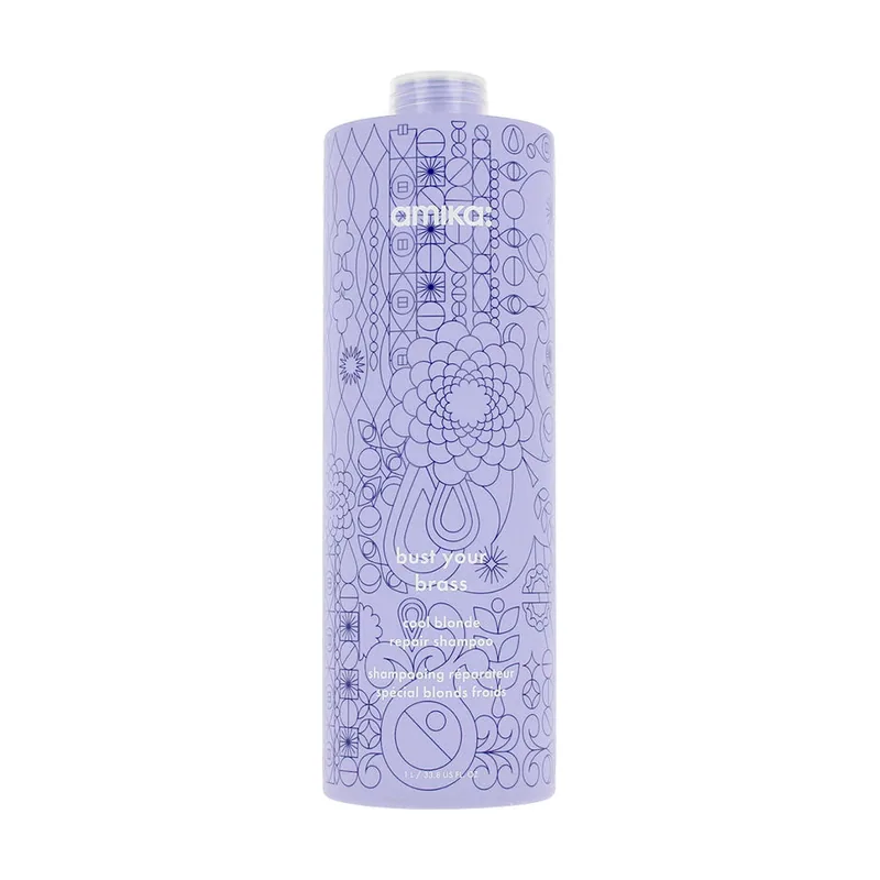 Amika BUST YOUR BRASS champú reparador cabello rubio 1000 ml