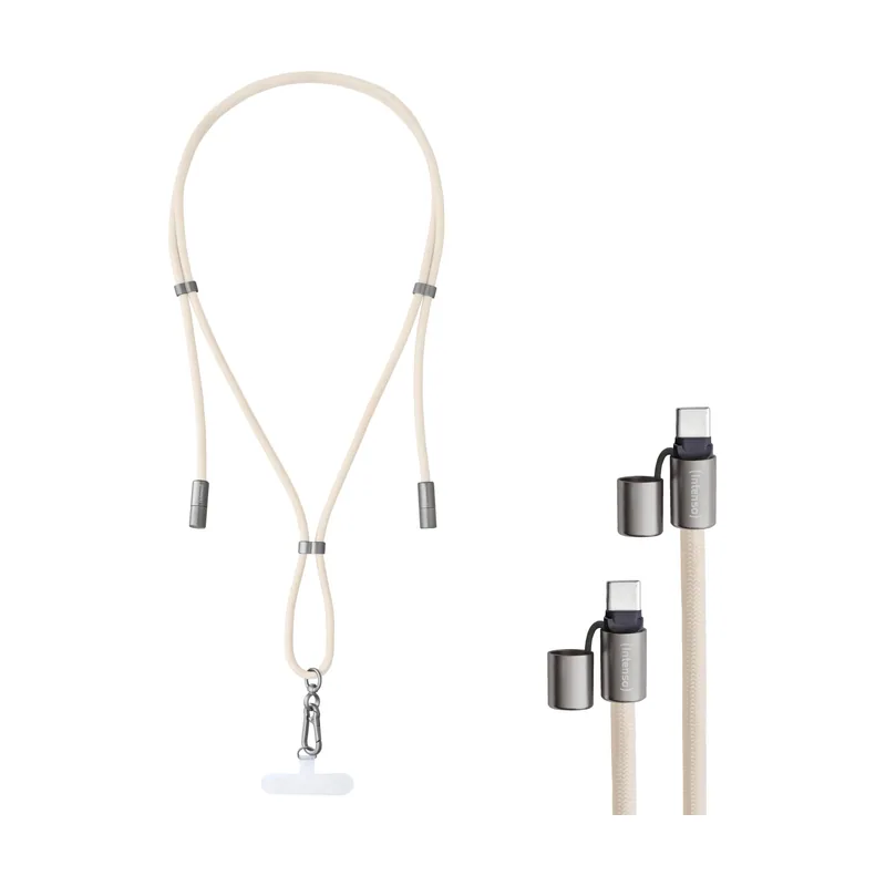 Intenso Handykette als Lade + Datenkabel USB-C bis 1,65m beige cable USB C