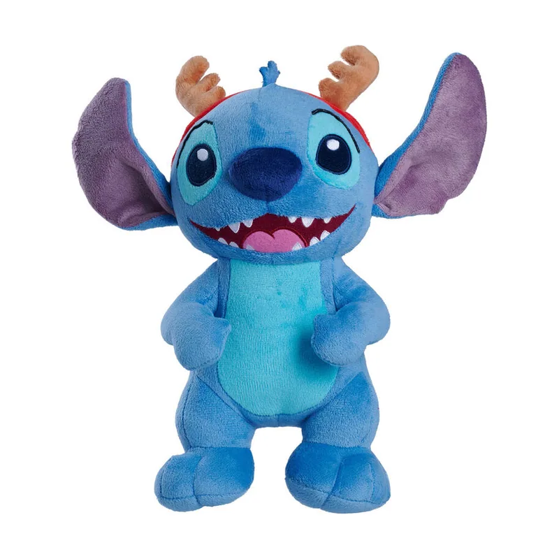 Simba Peluche Stitch Reno 25 cm. Peluche de Stitch con Cuernos de Reno. Suave y Tierno. Edición Especial de Navidad con Licencia Disney. Apto Desde Primeros Meses 6315870696