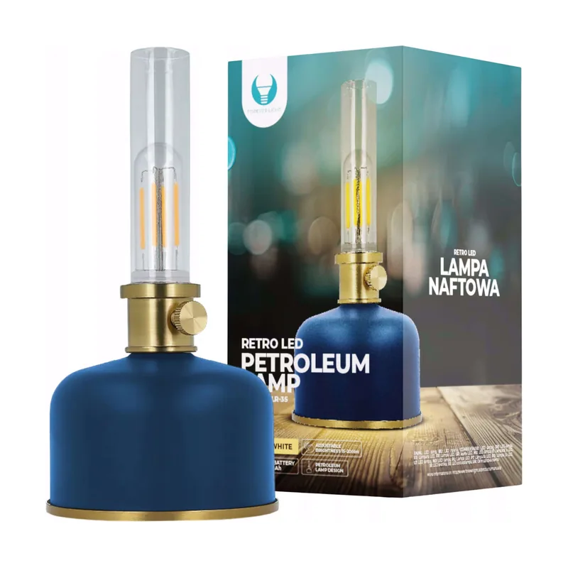 Lamparas de Mesita de Noche Retro LED Estilo Lámpara de Aceite